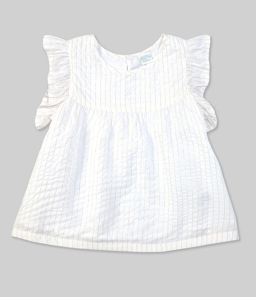 Edgehill Collection Little Girls 2T-6X Sleeveless Coordinating Lurex Babydoll Top