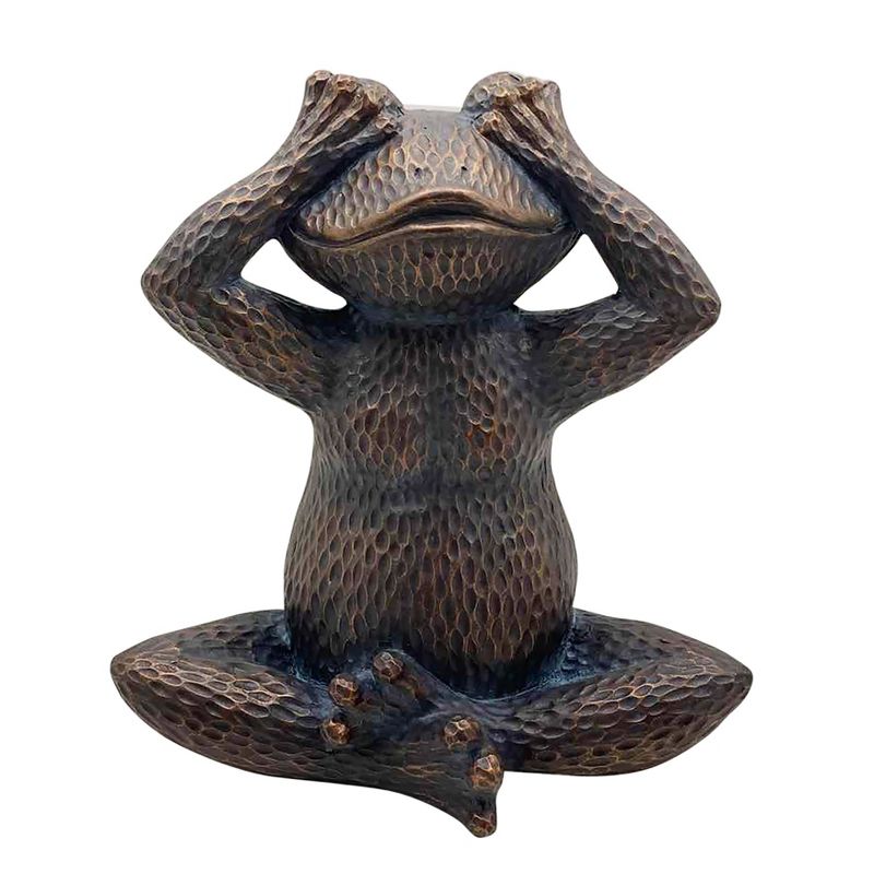 16" Resin No See Frog Figurine Metallic Blue - Sagebrook Home