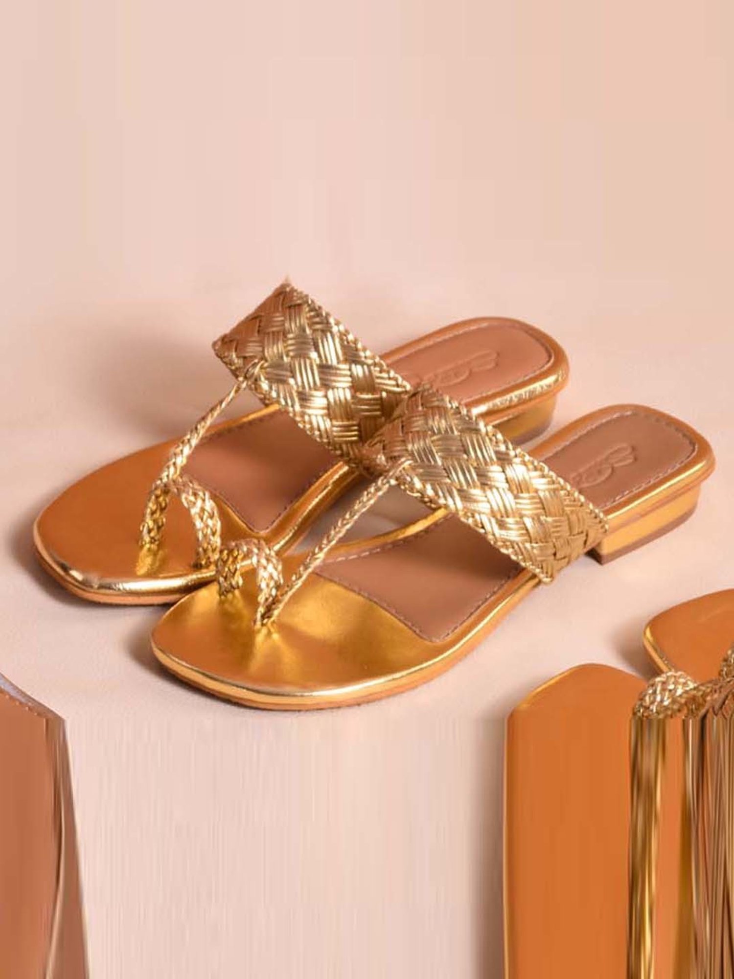 Sole House Women's Gold Toe Ring Sandals