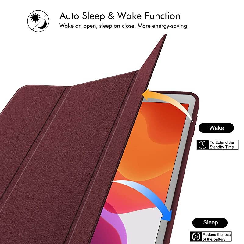 New iPad 102 Case with Pencil Holder iPad 8th Generation 20207th Generation 2019 CasePremium Shockproof Case with Soft TPU Back CoverAuto SleepWake for Apple iPad 102 Wine