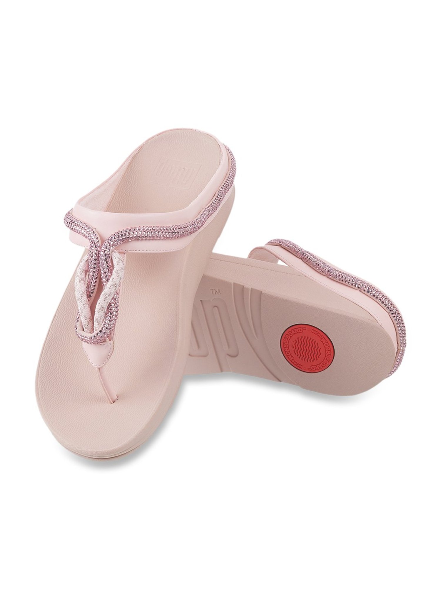 FitFlop Women's Pink T-Strap Wedges