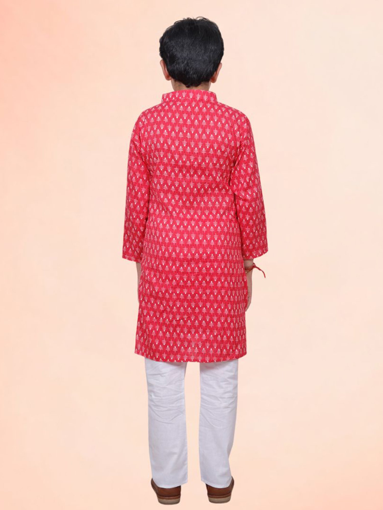 Tippy Top Kids Pink & White Printed Full Sleeves Kurta with Pyjamas