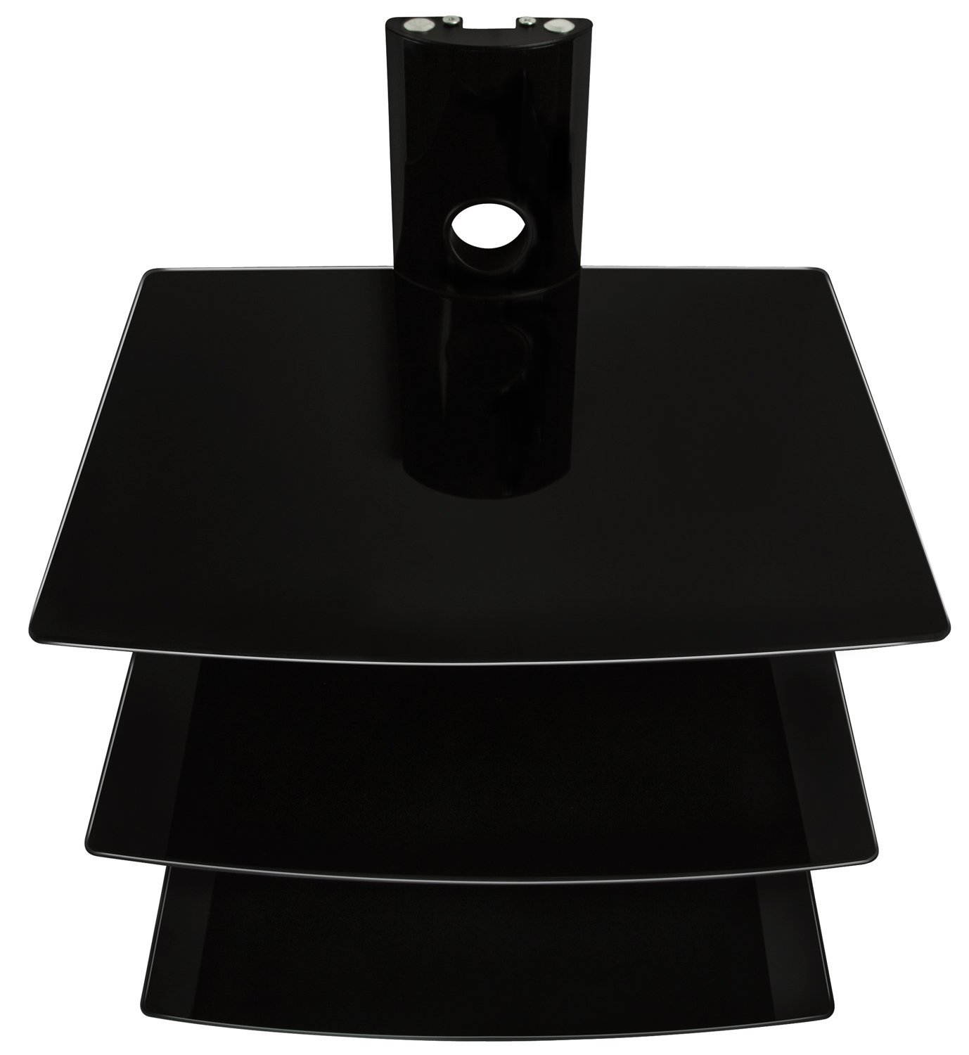 MI-803 Floating Wall Mounted Shelf Bracket Stand for AV Receiver, Component, Cable Box, Playstation4, Xbox1, VCR Player, Blue Ray DVD Player, Projector, Load Capacity 66 lbs, Three Shelves