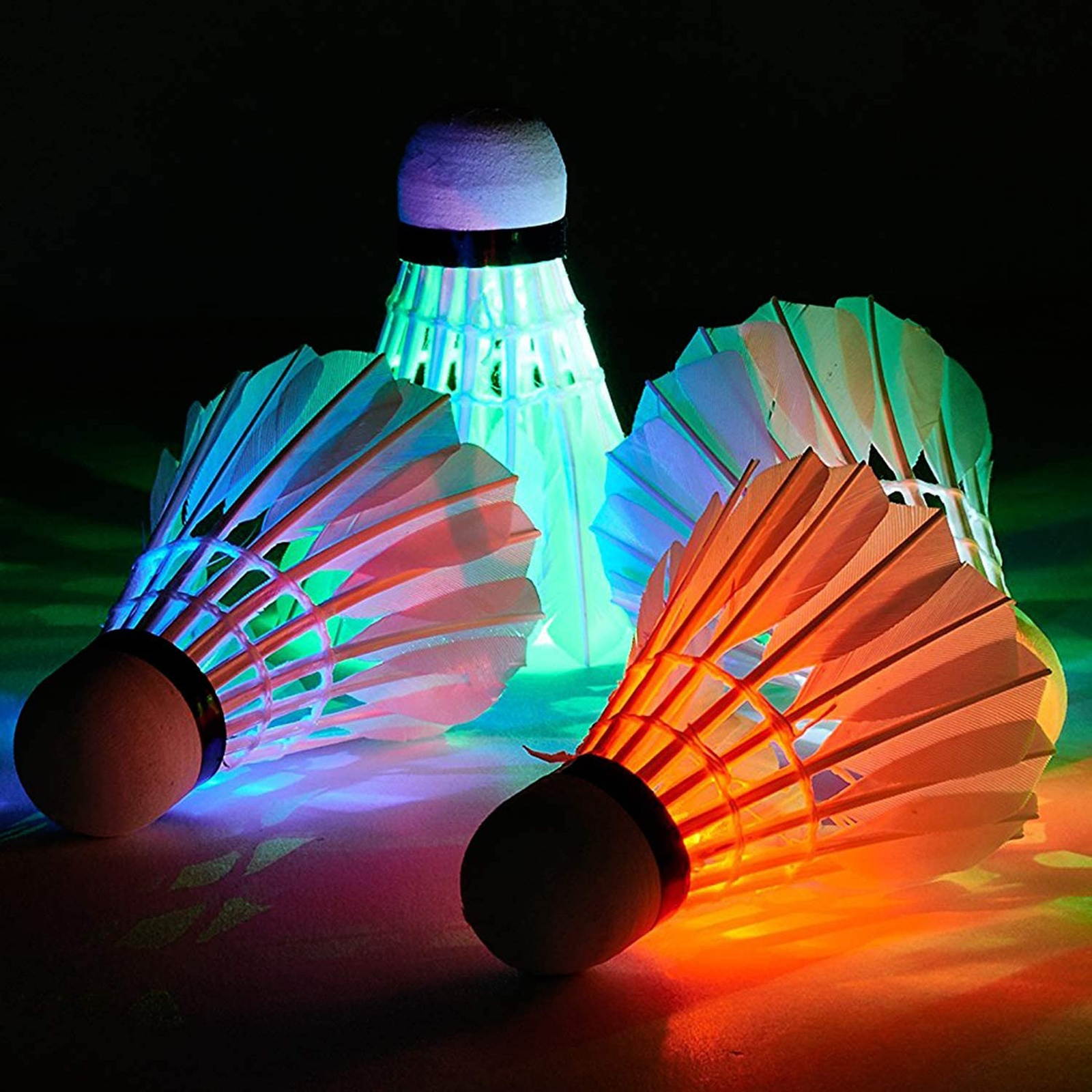4pcs Practical Glowing Badminton Unique LED Shuttlecocks Training Badminton