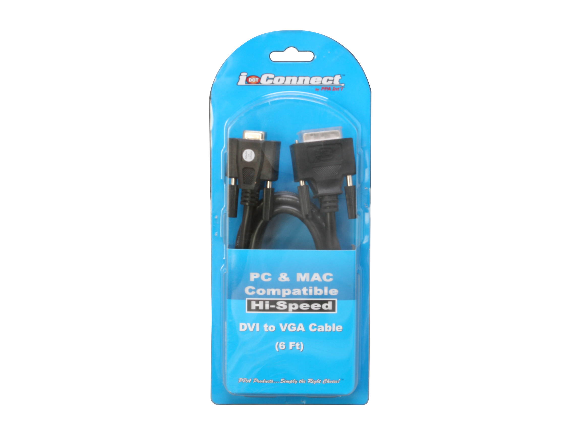 DAT 7208D Black Male to Female DVI Male to VGA Female Cable