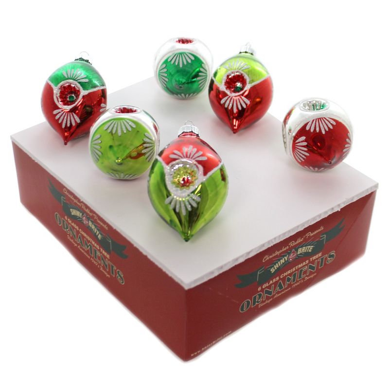 Shiny Brite 3.5" Hs Multi Reflector Tulips Holiday Splendor  -  Ornament Sets