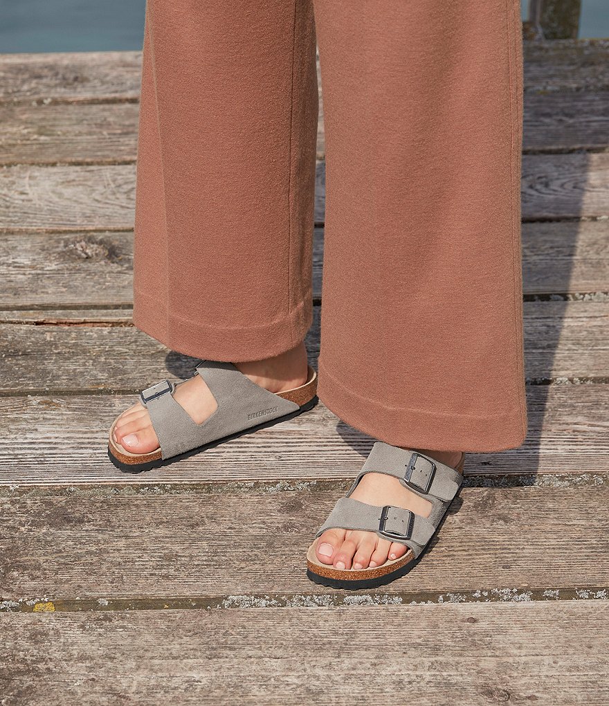 Birkenstock Women's Arizona Suede Dual Adjustable Buckle Strap Sandals