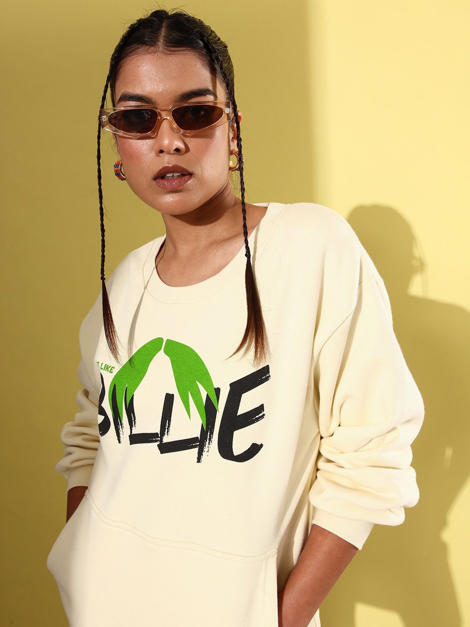 Difference of Opinion Off White Fleece Graphic Print Oversized Sweatshirt
