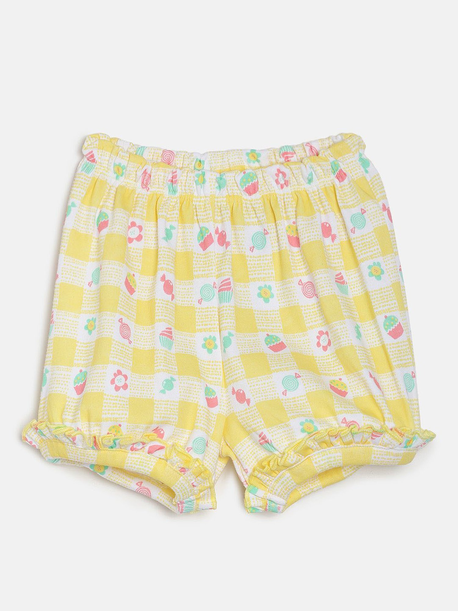 MINIKLUB Kids White & Yellow Printed Top with Shorts