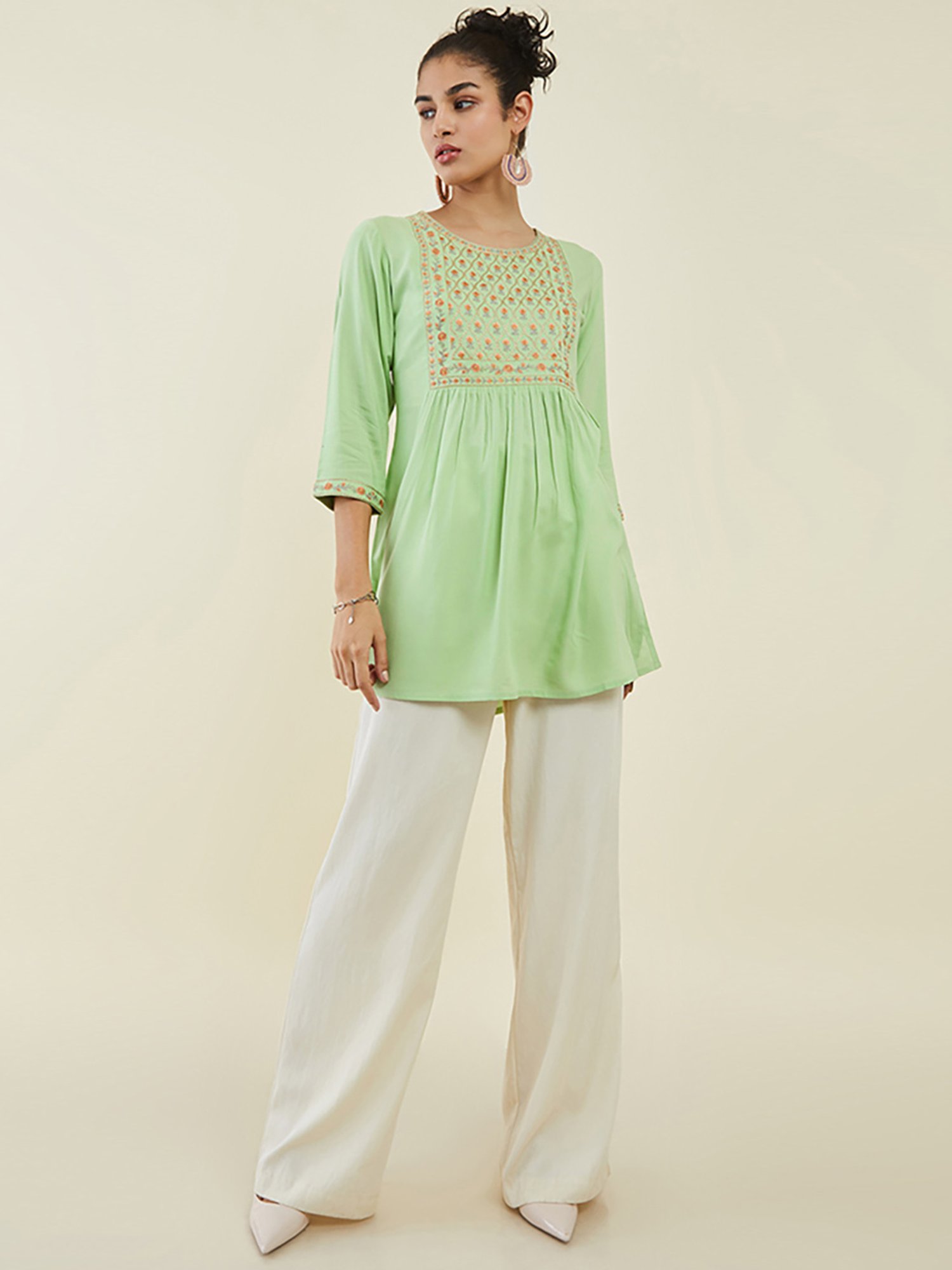 Soch Green Embroidered Tunic