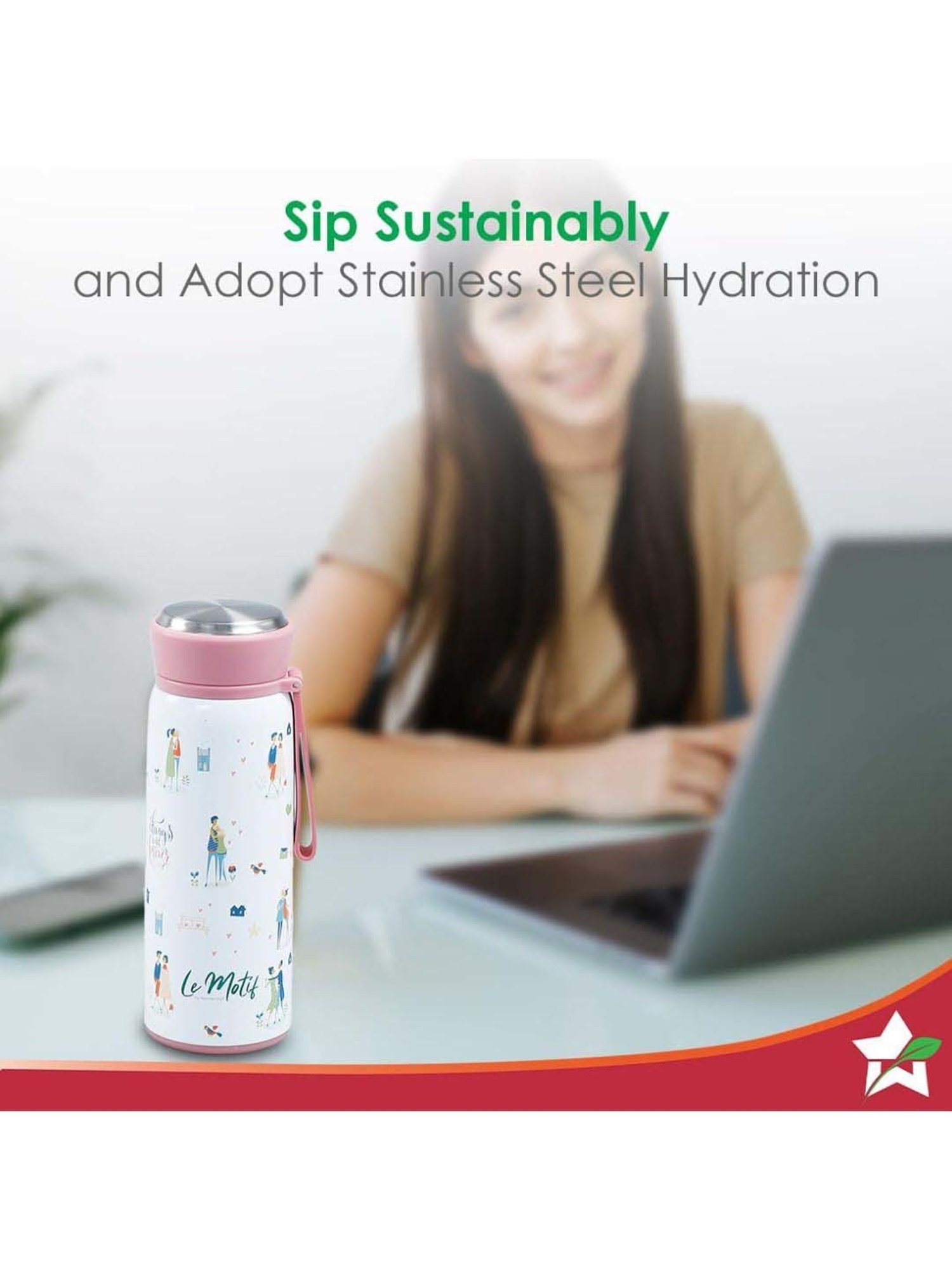 Wonderchef Le Motif Lamour Double Wall Water Bottle