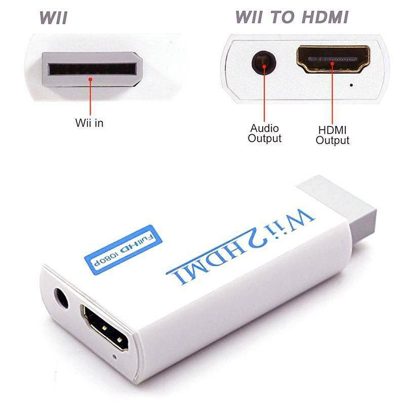 Wii to hdmi WII2HDMI FULL HD 1080P CONVERTER ADAPTER ADAPTOR AUDIO SUPPORT Portable Wii to HDMI Wii2HDMI Full HD Converter Audio Output Adapter TV White