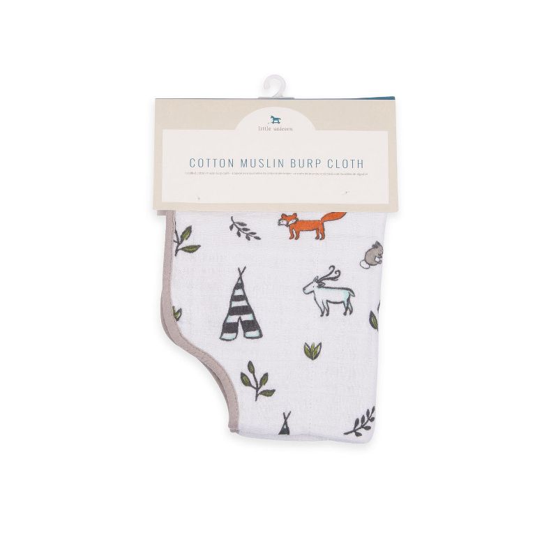 Little Unicorn 4-Layer Cotton Muslin Burp Cloth - Forest Friends