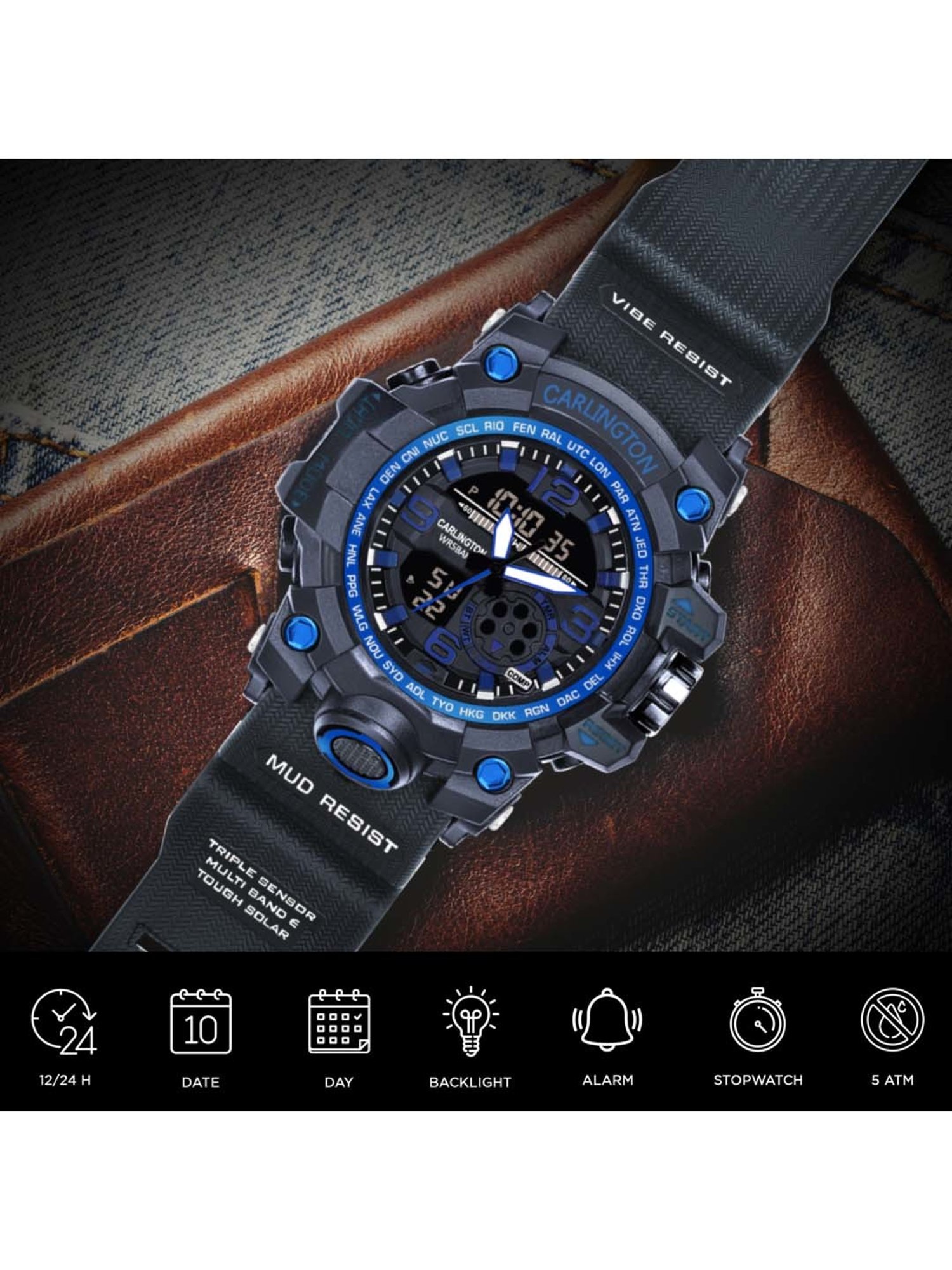 CARLINGTON Endurance 3355 Analog-Digital Watch for Men