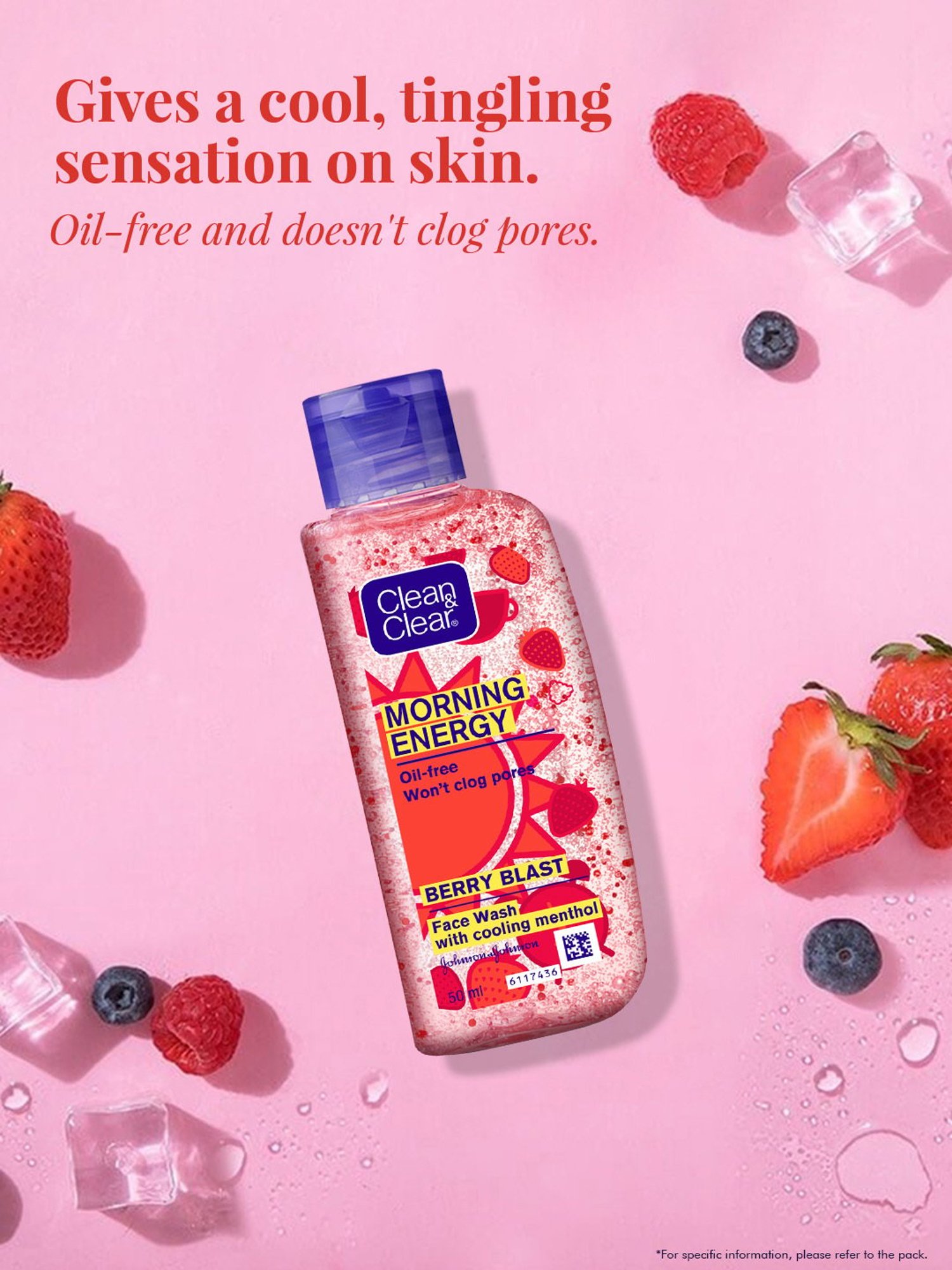 Clean & Clear Morning Energy Berry Blast Face Wash - 50 ml