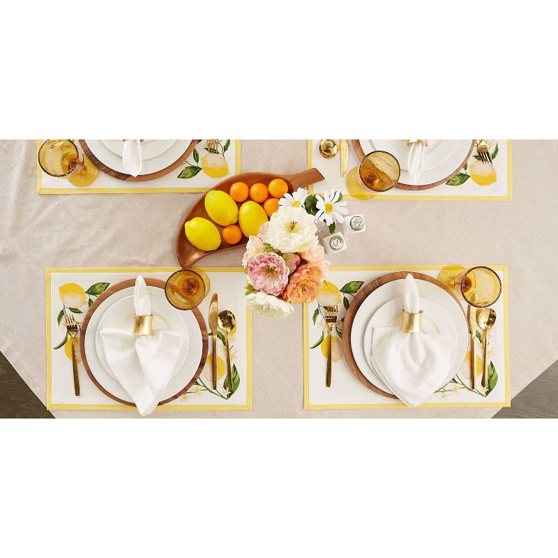 6pk Cotton Lemon Bliss Placemats - Design Imports