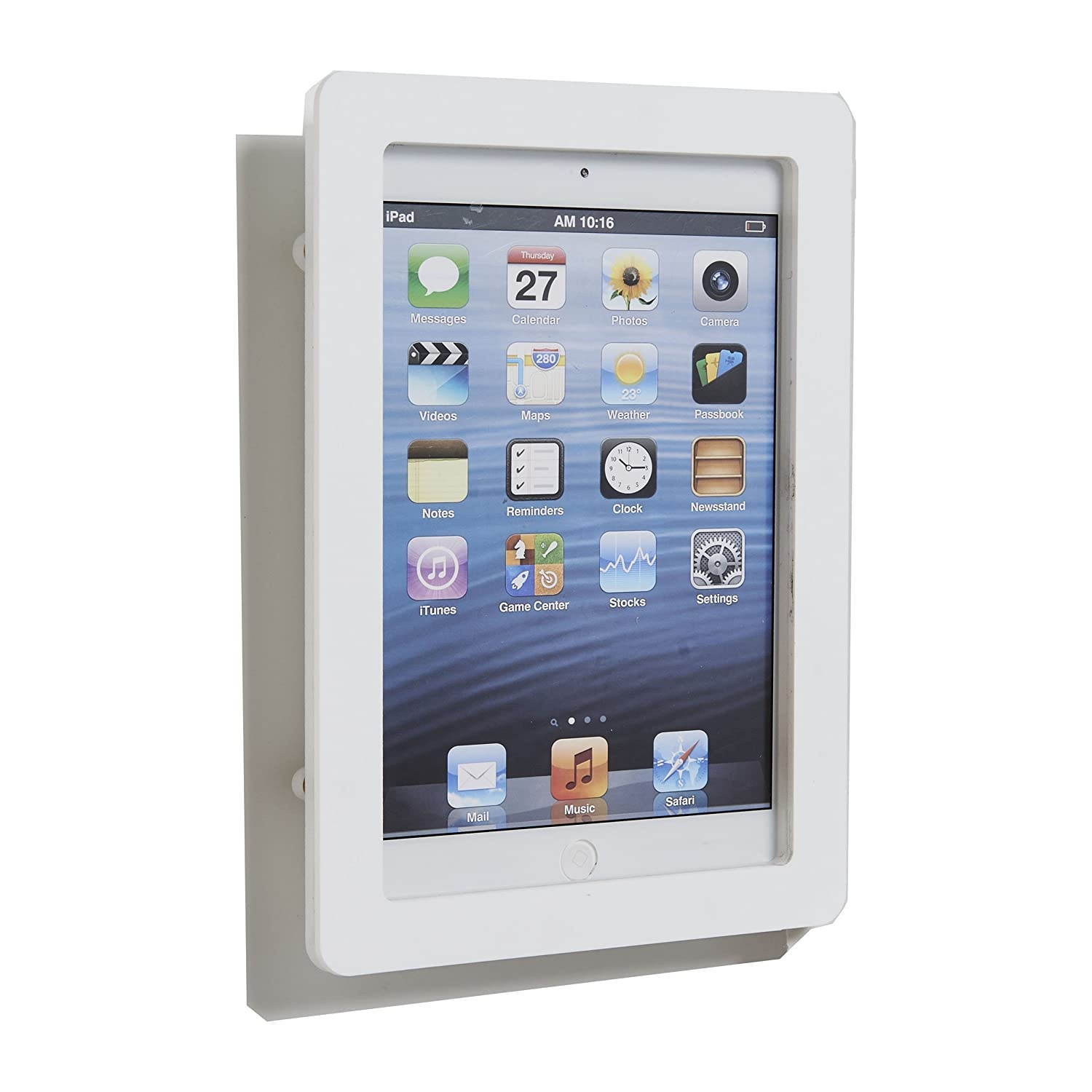 POS IN CLOUD TABcare White Acrylic Security Anti-Theft VESA Enclosure for iPad Mini 1/2/3 with Wall Mount Kit