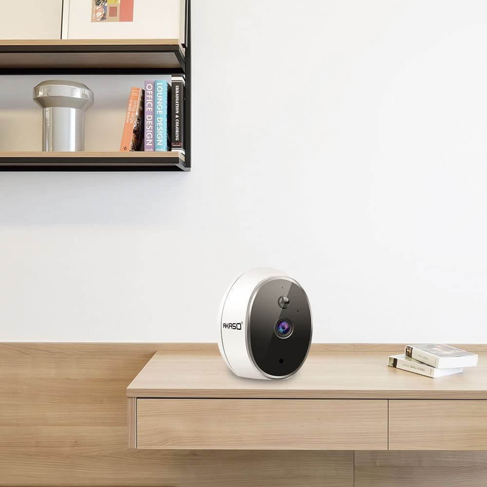 AKASO WiFi Security Camera, HD 720P Rechargeable Wireless IP Camera,Two-Way Audio,Night Vision,PIR Motion Detection, Indoor/Office/Home Surveillance/Baby Monitor, Powered by Batteries (Hawkeye 1)