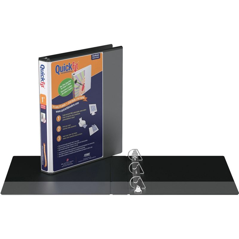Stride QuickFit 1 D-Ring View Binder, Black 87011
