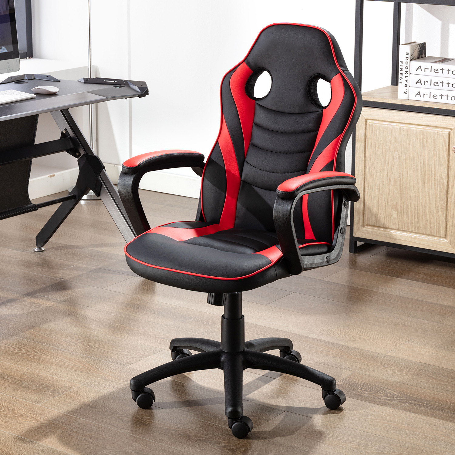 Gaming Chair Ergonomic Leather Recliner Racing Computer Chair High Back Adjustable Swivel Executive office Desk Chair E-Sport Video Game Chair with Lumbar Support