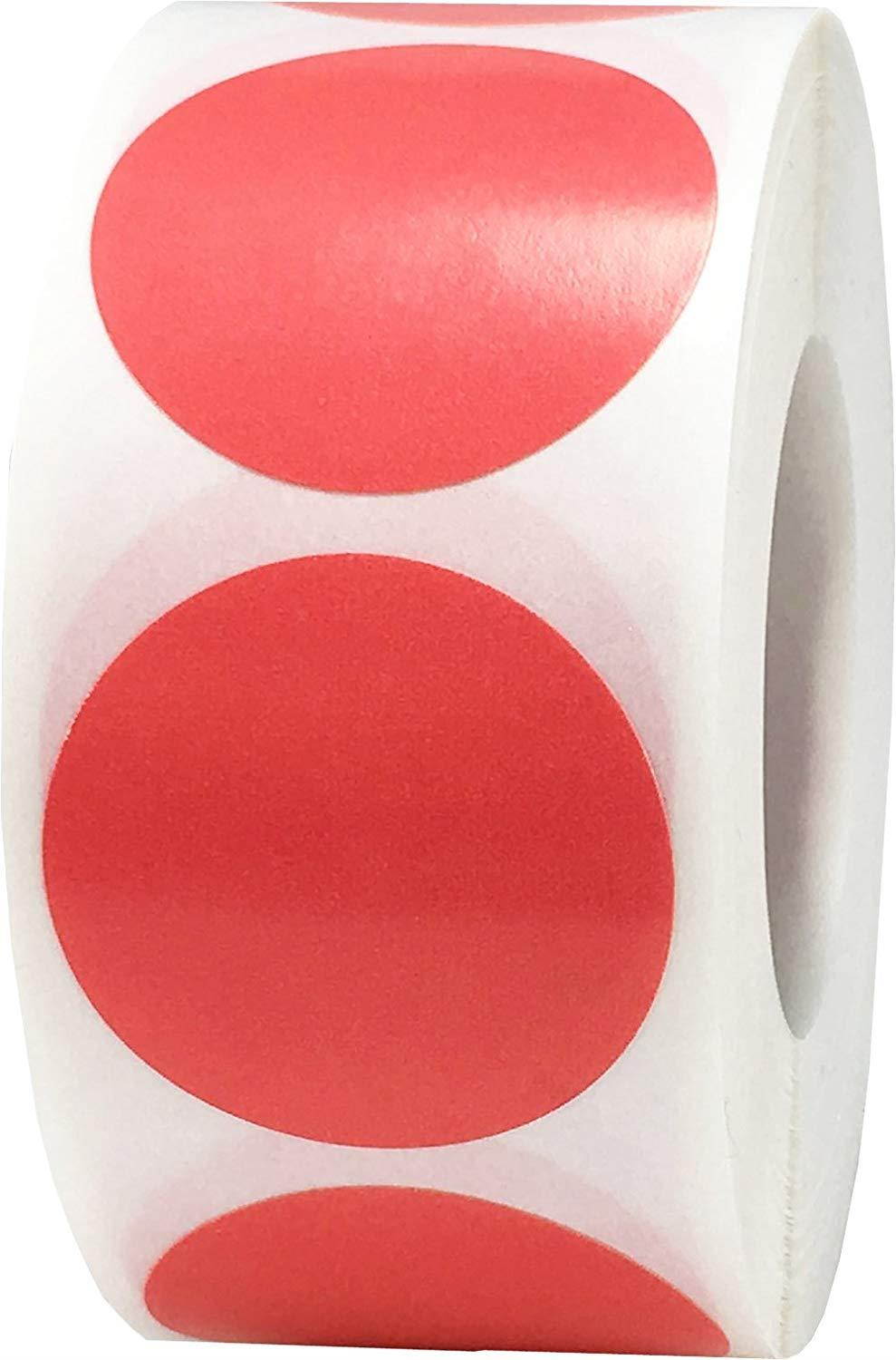 Color Coding Labels Coral Round Circle Dots for Organizing Inventory 1 inch 500 Total Adhesive Stickers