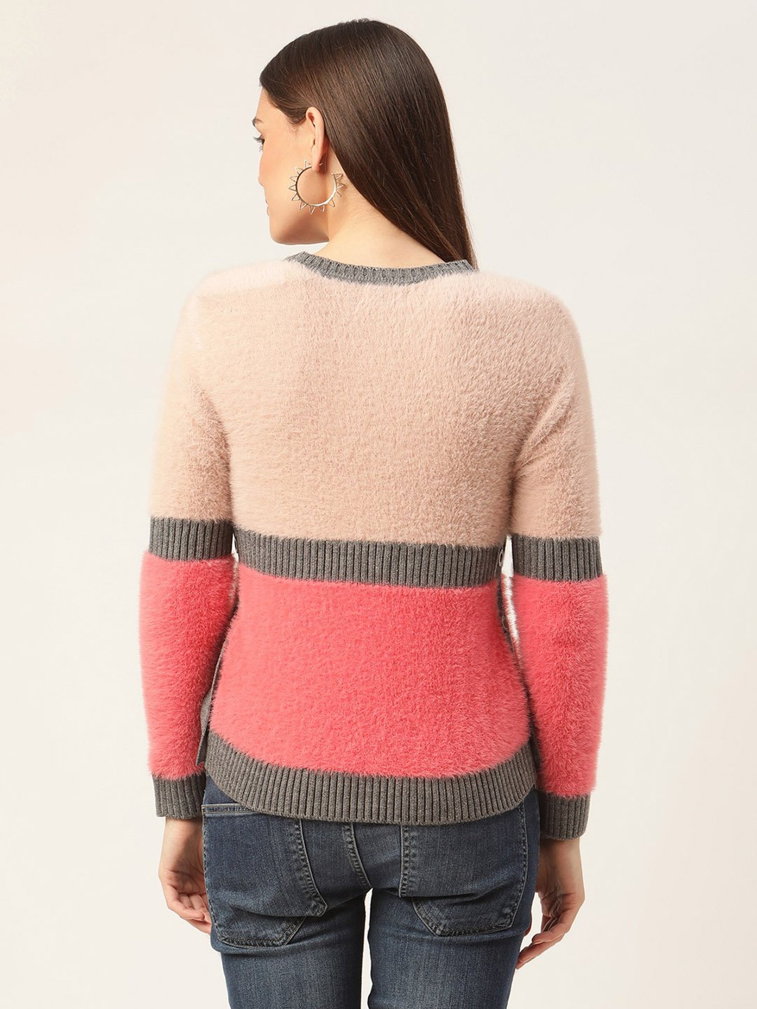 Elle Multicolor Round Neck Sweater