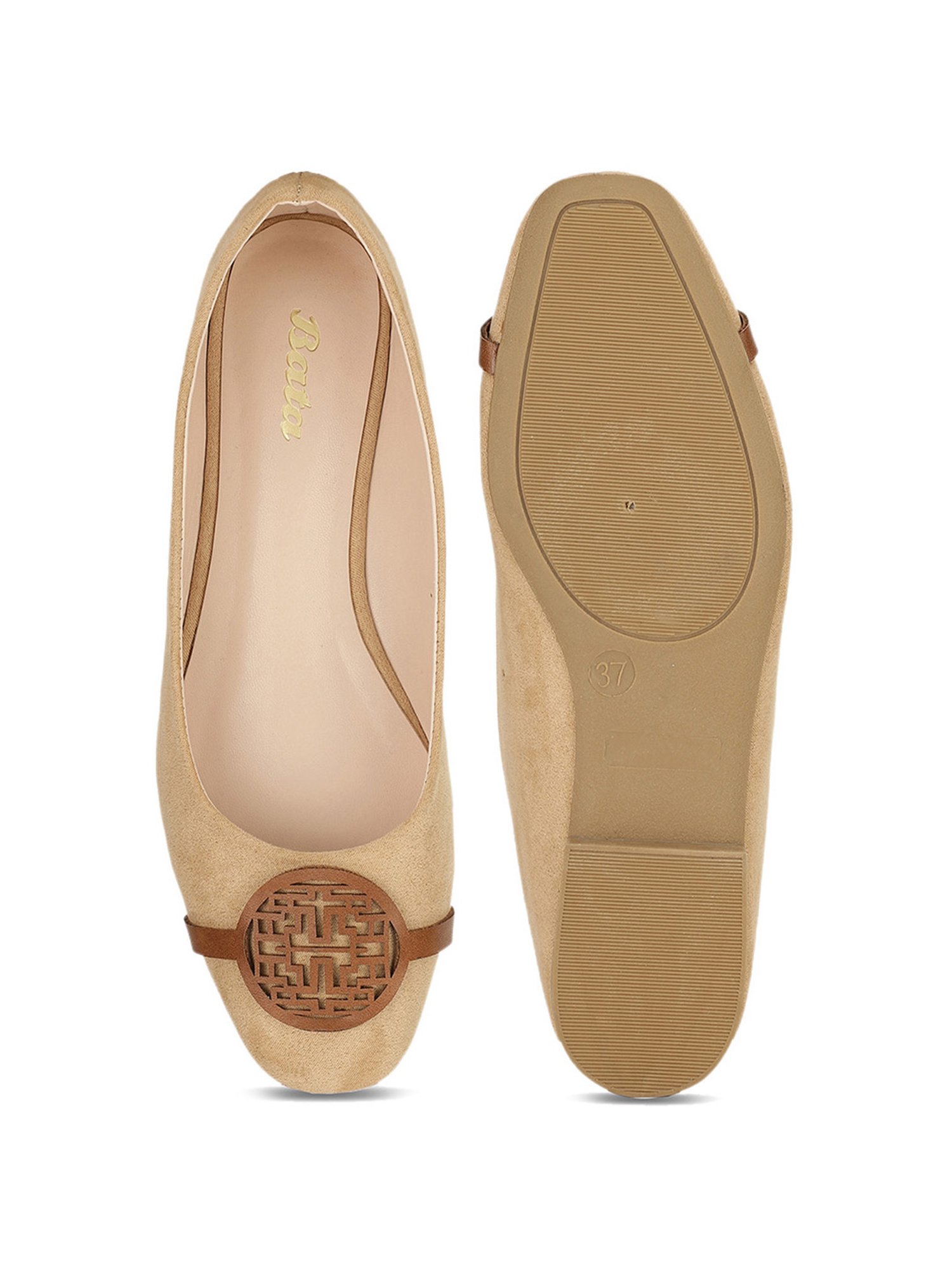 Bata Women's Beige Flat Ballets