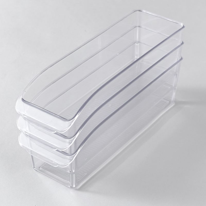 Lakeside Large Clear Plastic Storage Bins for the Kitchen and Home - Set of 3