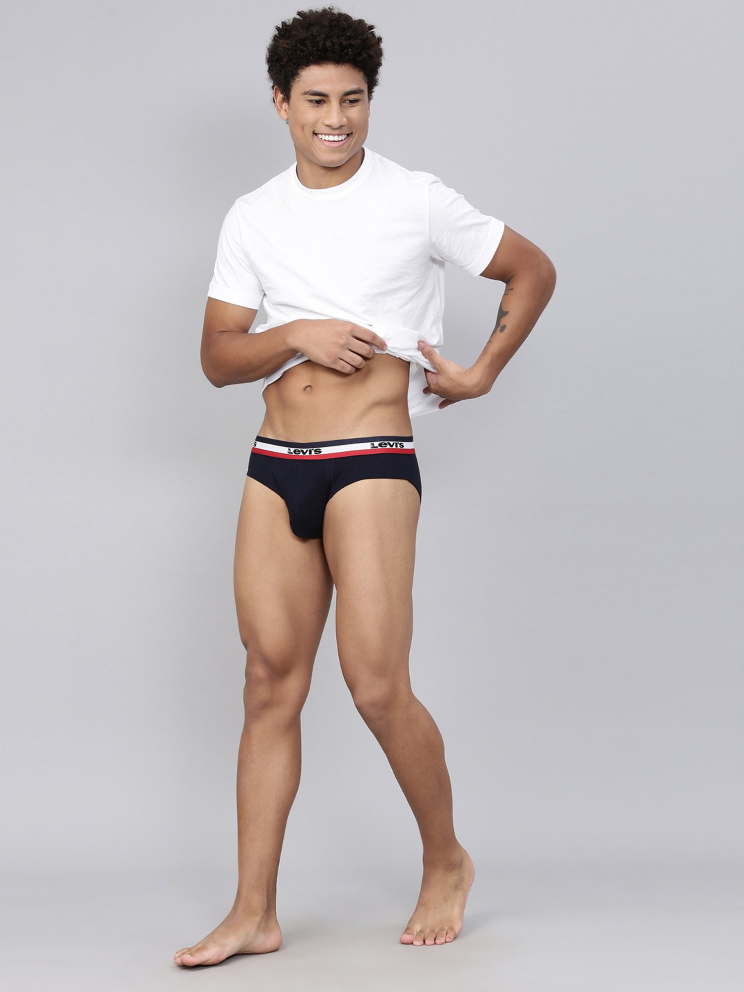 Levi's Navy Cotton Regular Fit Briefs - Pack Of 2