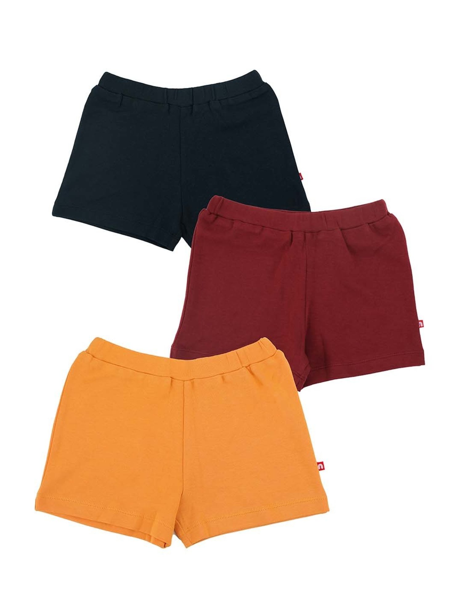Nino Bambino Kids Multicolor Cotton Regular Fit Shorts (Pack of 3)