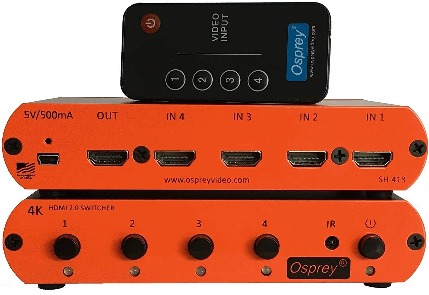 Osprey Video 4x1 Switcher for HDMI 2.0, DCI, UHD, HD, SD up to 4K 60fps