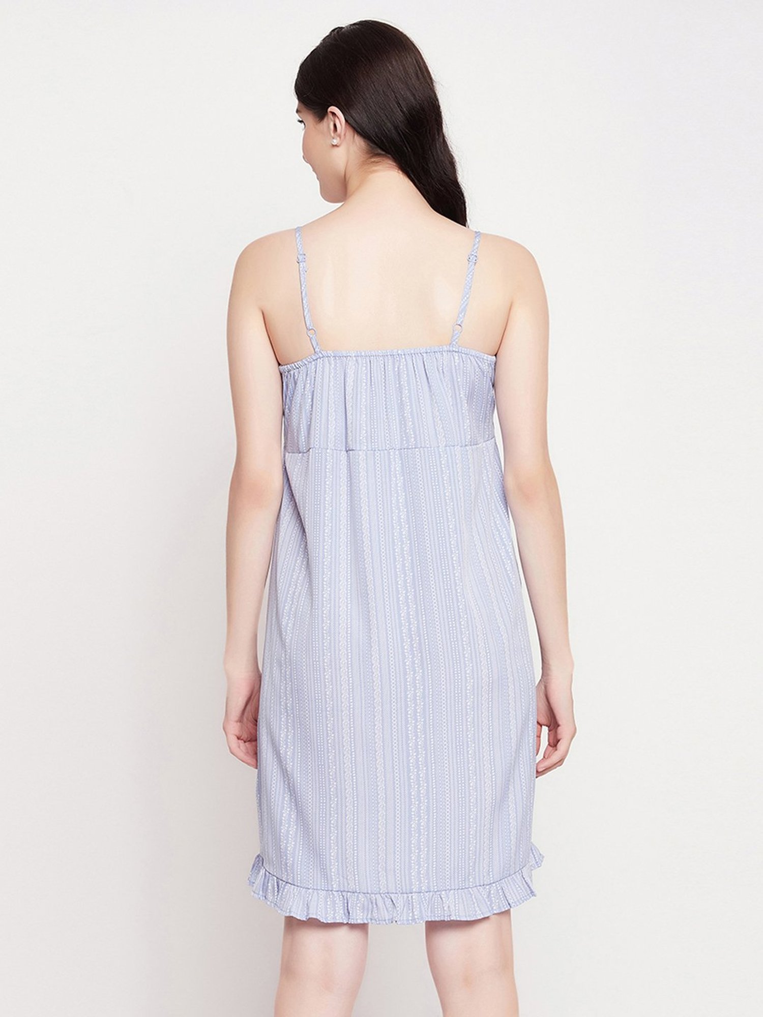 Clovia Blue Striped Beachwear