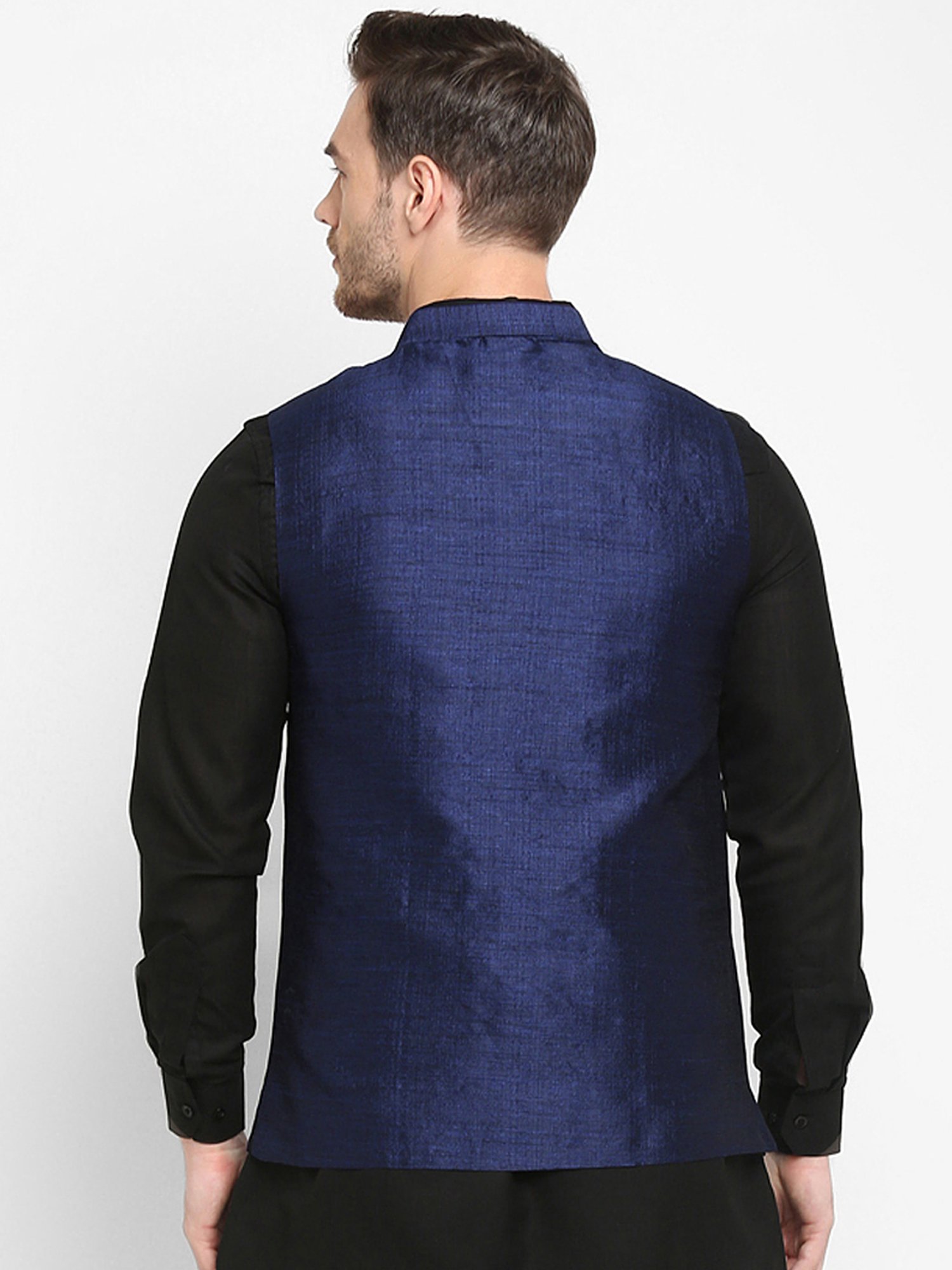 Hangup Plus Navy Regular Fit Nehru Jacket
