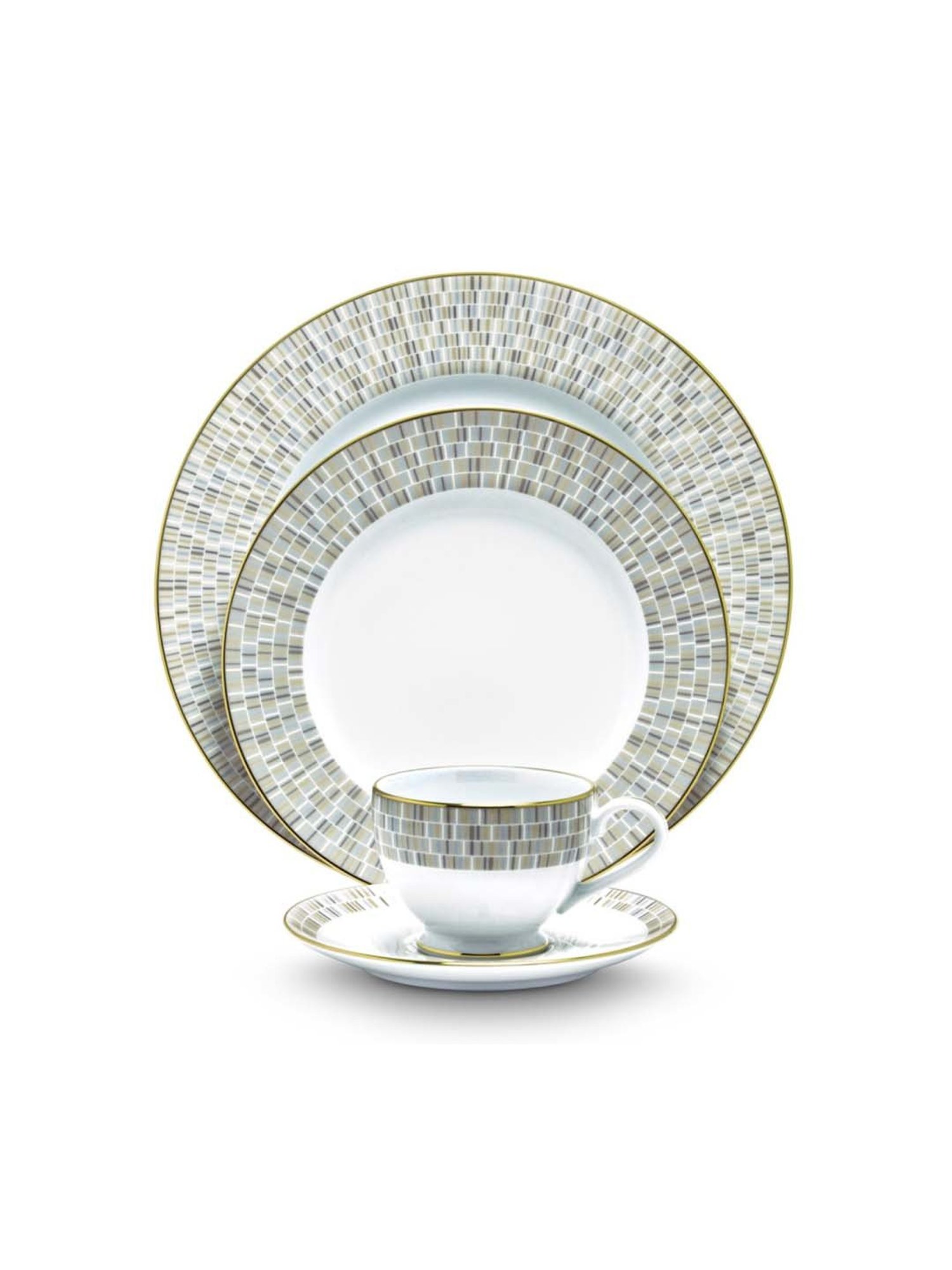 Noritake Ville De Lumiere White & Beige Porcelain Dinner Set