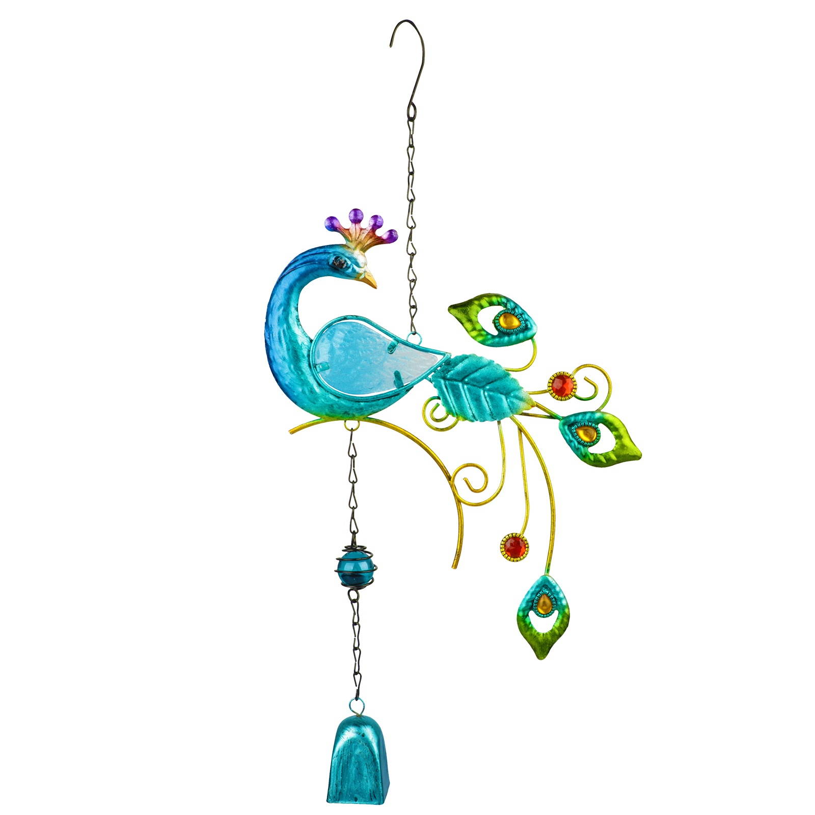1/2Pcs Garden Peacock Wind Chimes Outdoor Hanging Iron Bell Decor Home Ornament