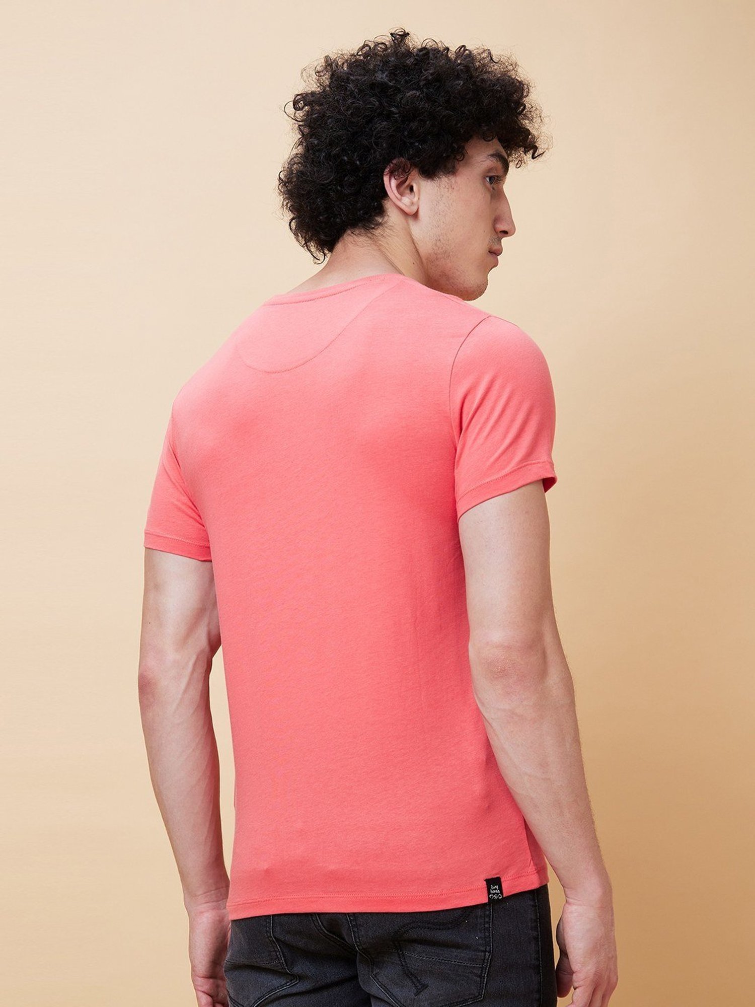 Being Human Pink Regular Fit Printed T-Shirt