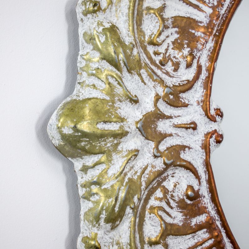 25" x 25" Metal Framed Decorative Wall Vanity Accent Mirror Baroque Style Gold Bronze - American Art Decor