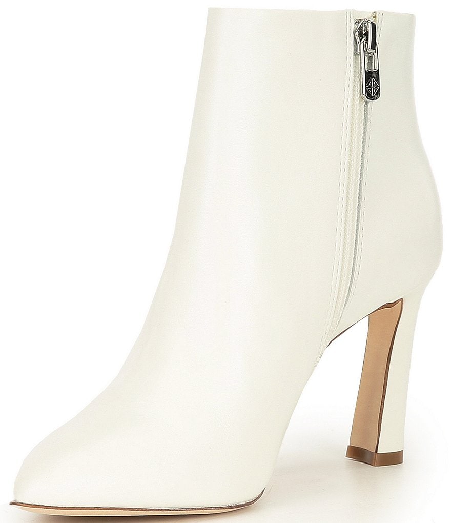 Antonio Melani Stazie Leather Side Zip Pointed Toe Booties