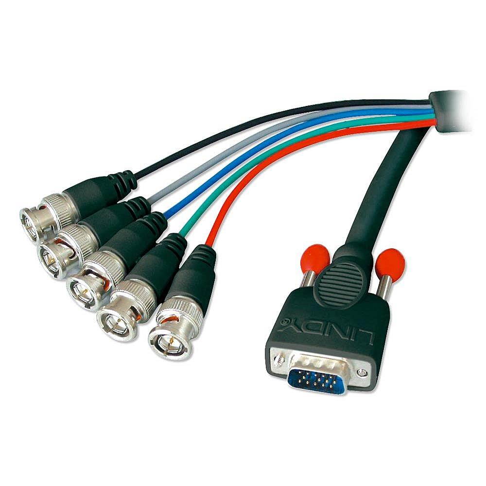 1.8m Premium SVGA to 5 x BNC Monitor Cable (15HDM/5xBNC)