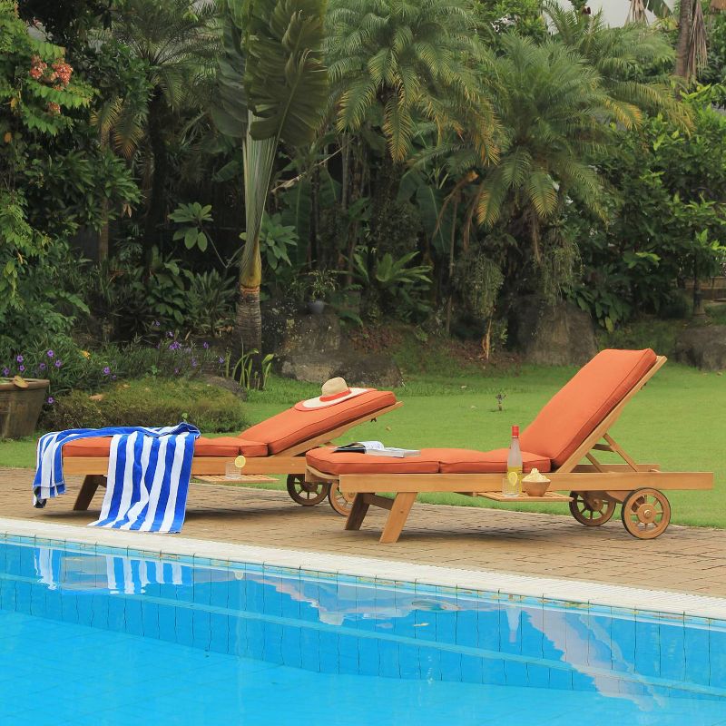 Sherwood Outdoor Teak Chaise Lounge with Cushion - Cambridge Casual