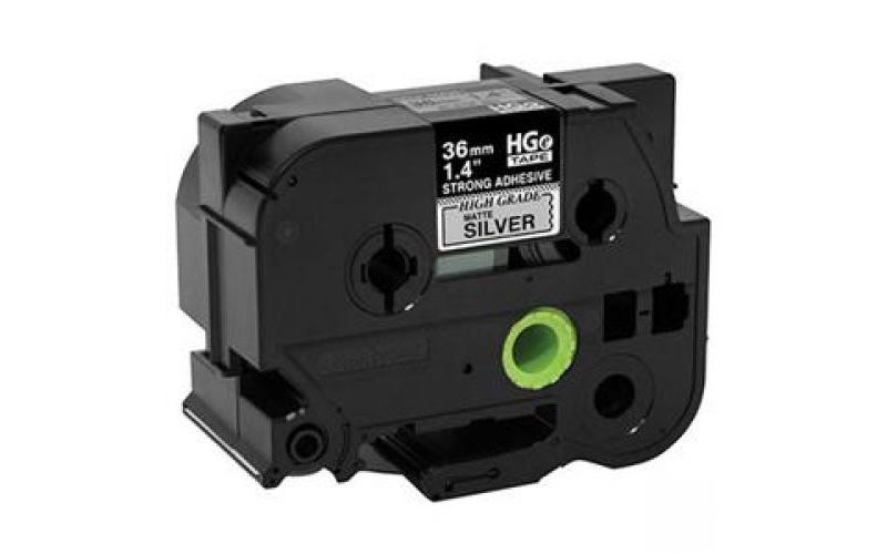 Brother HGES9615PK Black on Matte Silver Extra-Strength Adhesive Label Tape