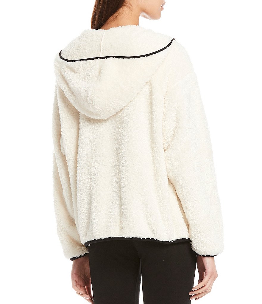 UGG Kadence Sherpa Fleece Hoodie Lounge Patch Pocket Jacket