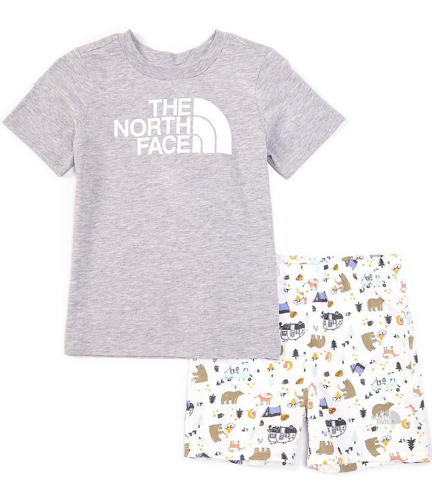 The North Face Little Boys 2T-6T Short-Sleeve Logo Graphic Tee & Camping Friends Shorts Set
