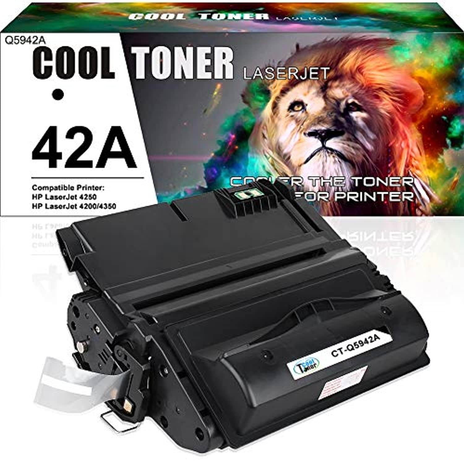 Cool Toner Compatible Toner Cartridge Replacement for HP 42A Q5942A 42X Q5942X Q1338A for HP Laserjet 4200 4240 4250 4300 4350 HP 4250N 4350N 4250TN 4250DTN 4350DTN 4350TN Printer Ink (Black, 1-Pack)