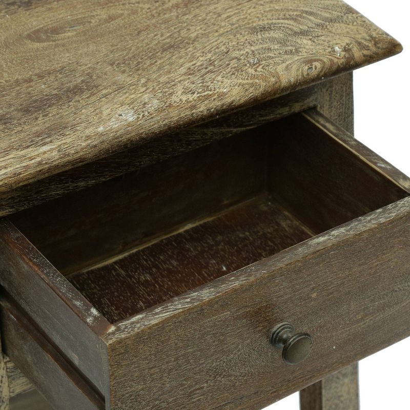 Graveley Rustic Handcrafted Mango Wood Side Table with Charging Port Gray - Christopher Knight Home