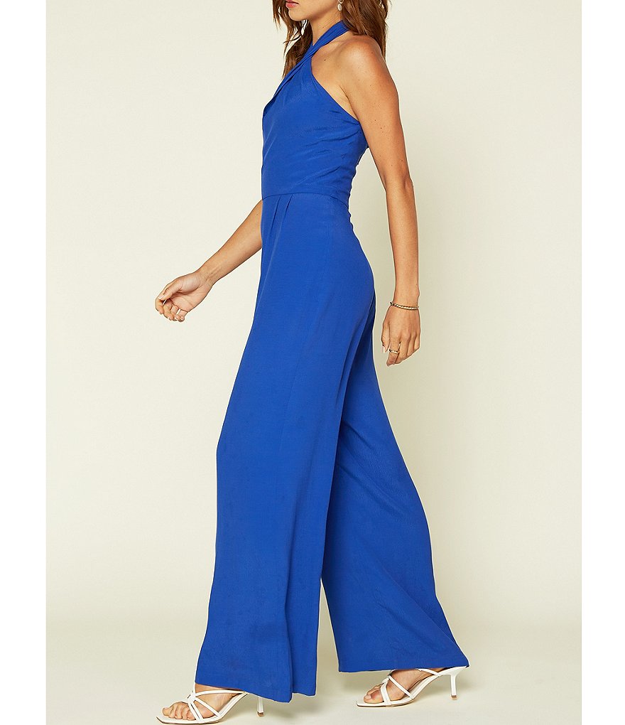 Skies Are Blue Halter-Neck Sleeveless Wide Leg Jumpsuit