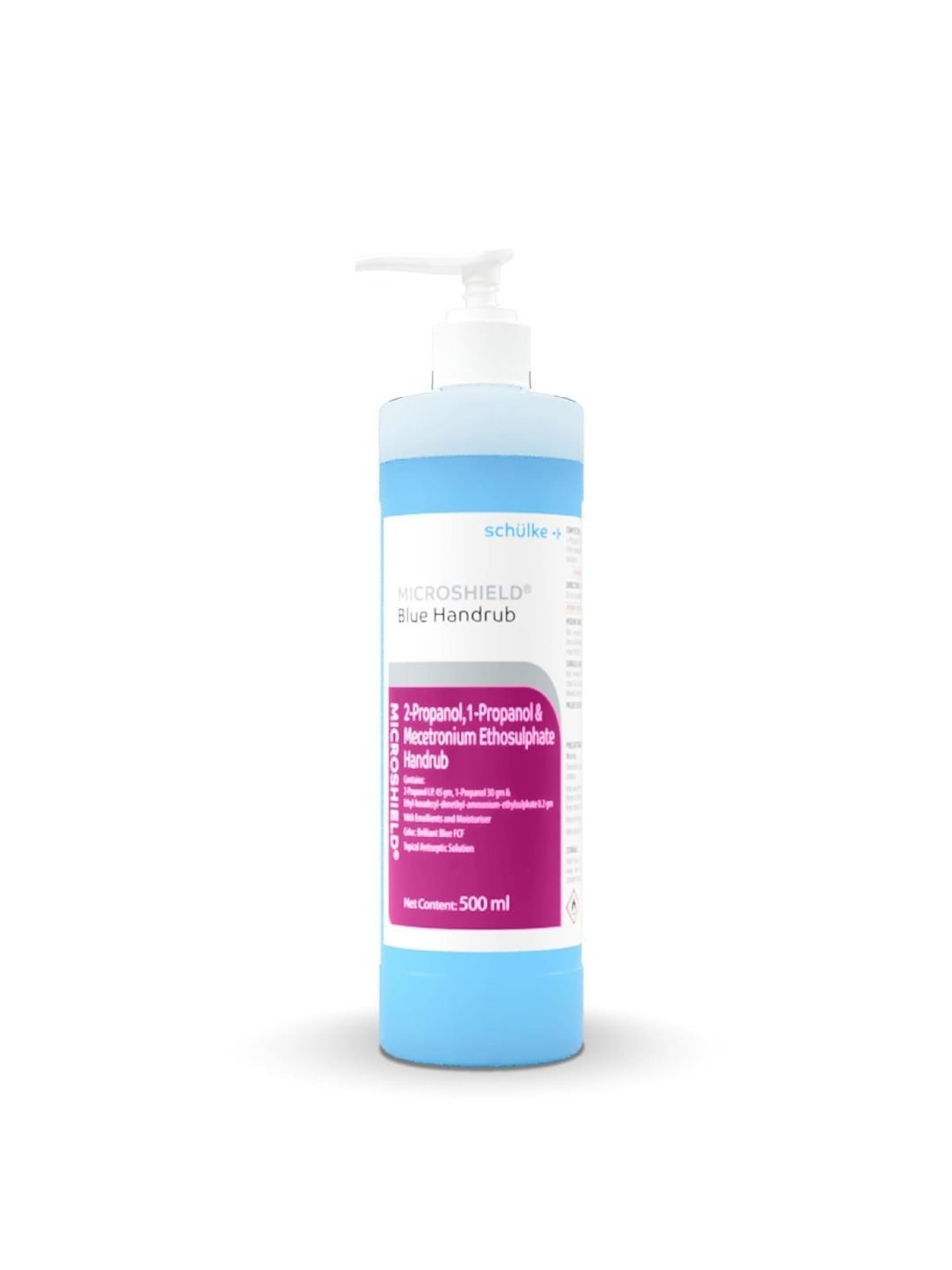 Microshield Handrub with 99.99 Percent Effective Against Germs, Skin Friendly 500ml (Blue)
