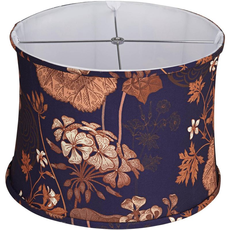 Springcrest Off-White White Drum Lamp Shade Modern Silver Circles 15x16x11 - Spider