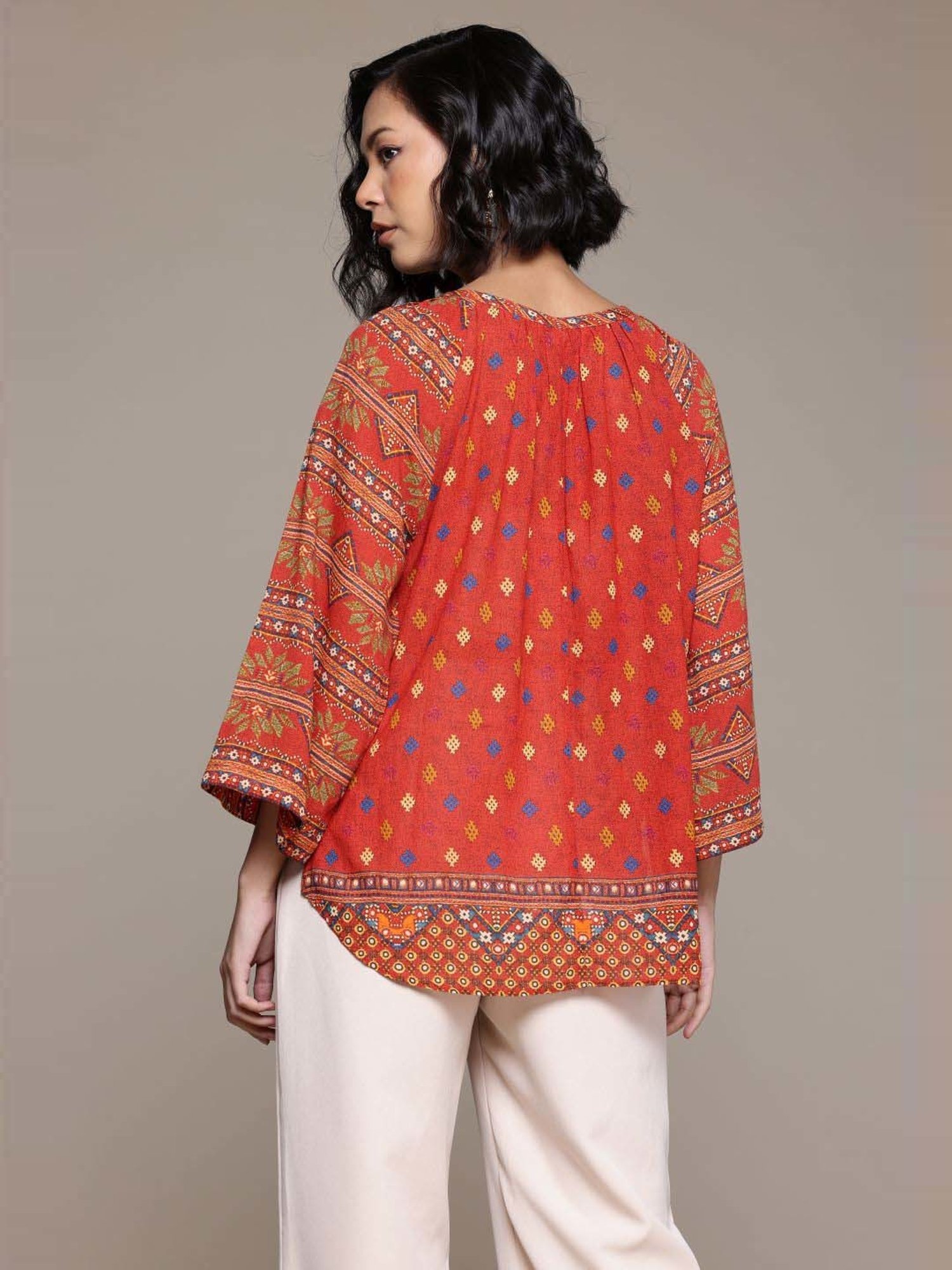 AARKE RITU KUMAR Orange Printed Top