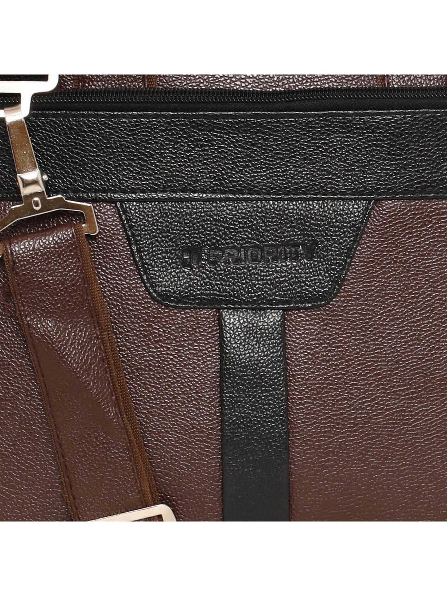 Priority Brown Synthetic Large Messenger Bag